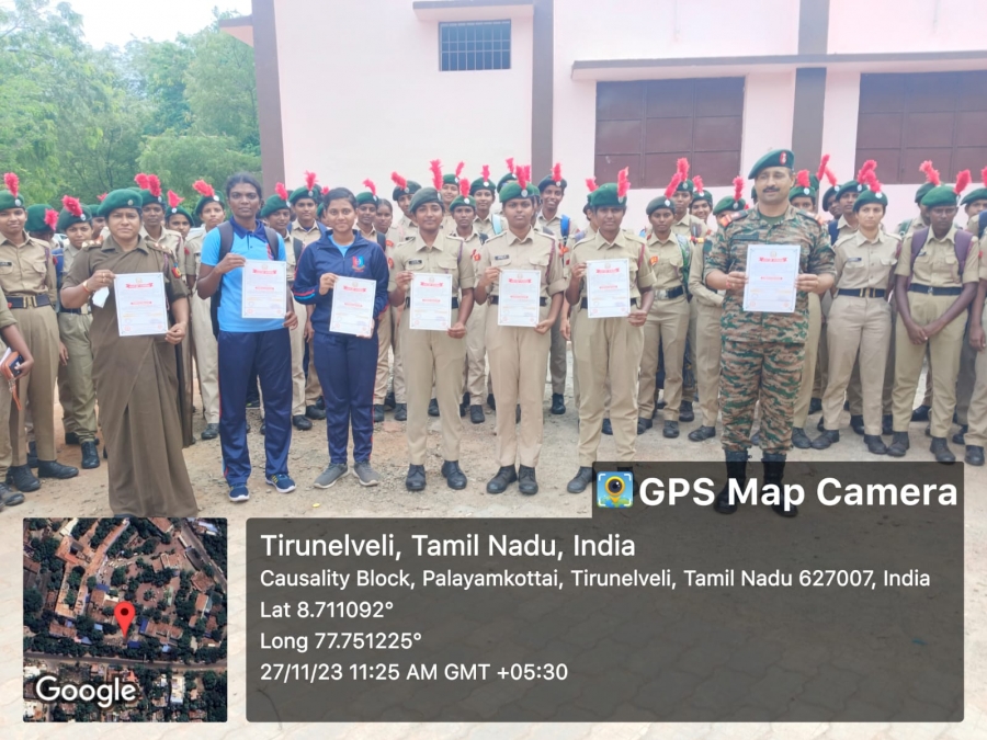 Blood Donation Drive was organized by 3(TN) Girls BN, NCC, Tirunelveli at Government Medical College, Tirunelveli on 27/11/2023.